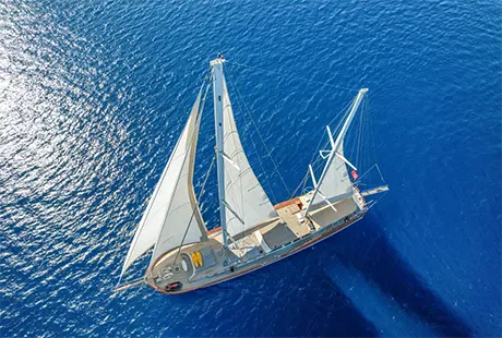 gulet la bella vita yelken seyri drone çekim